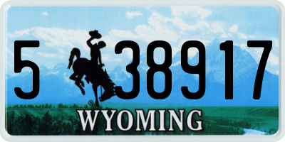WY license plate 538917