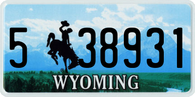 WY license plate 538931