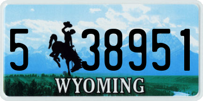 WY license plate 538951