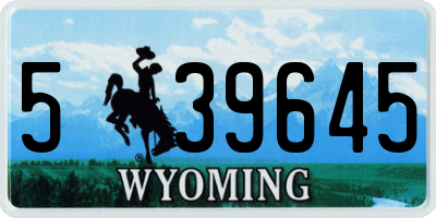 WY license plate 539645
