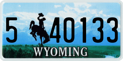 WY license plate 540133