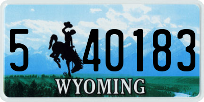 WY license plate 540183