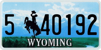 WY license plate 540192