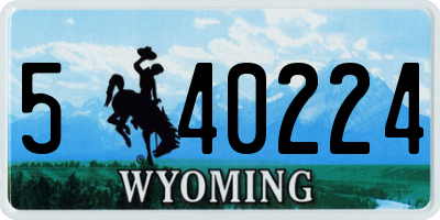 WY license plate 540224