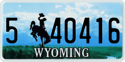 WY license plate 540416