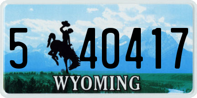 WY license plate 540417