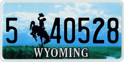 WY license plate 540528