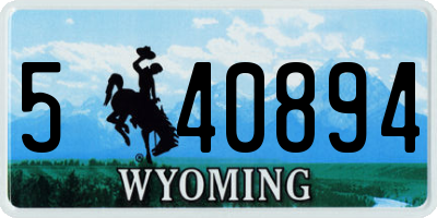 WY license plate 540894