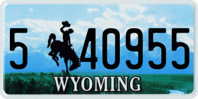 WY license plate 540955