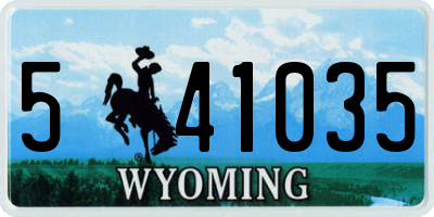 WY license plate 541035