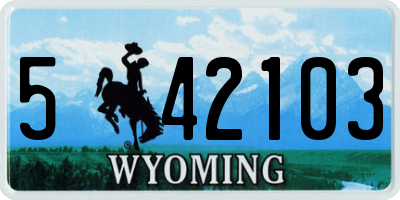 WY license plate 542103