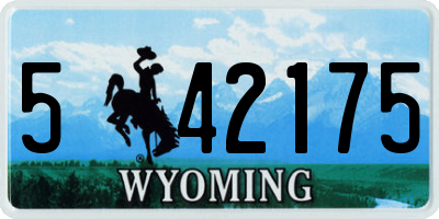 WY license plate 542175