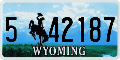 WY license plate 542187