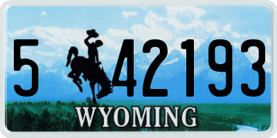WY license plate 542193