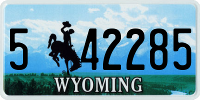 WY license plate 542285