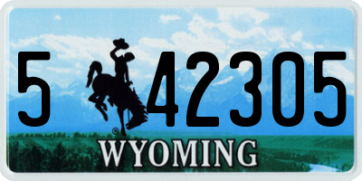 WY license plate 542305