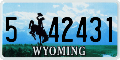WY license plate 542431