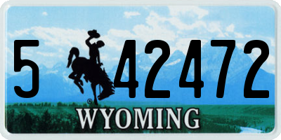 WY license plate 542472
