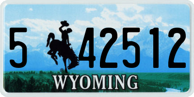 WY license plate 542512
