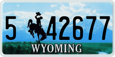 WY license plate 542677