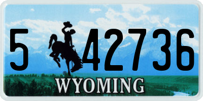 WY license plate 542736
