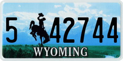 WY license plate 542744