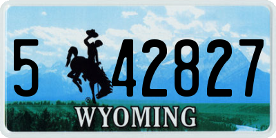 WY license plate 542827