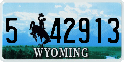 WY license plate 542913