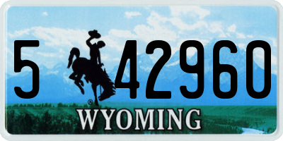 WY license plate 542960