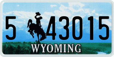 WY license plate 543015