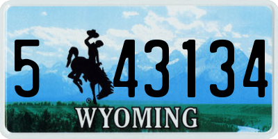 WY license plate 543134