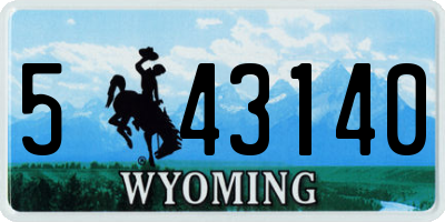 WY license plate 543140