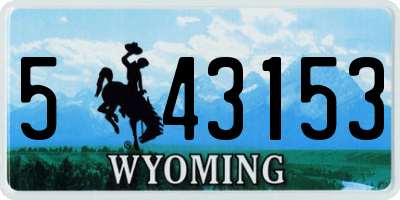 WY license plate 543153