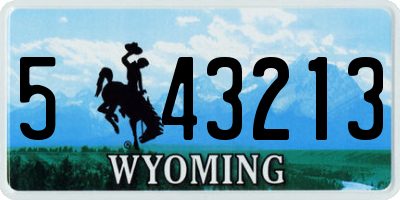 WY license plate 543213