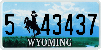 WY license plate 543437