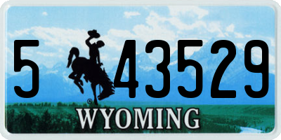 WY license plate 543529