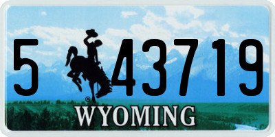 WY license plate 543719