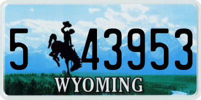WY license plate 543953