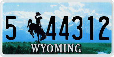 WY license plate 544312