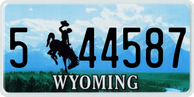 WY license plate 544587