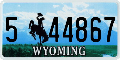WY license plate 544867