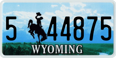 WY license plate 544875