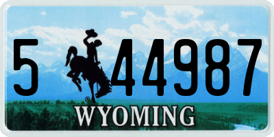 WY license plate 544987