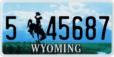 WY license plate 545687