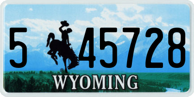 WY license plate 545728