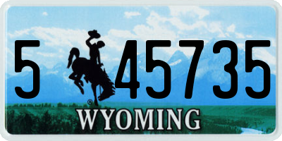 WY license plate 545735
