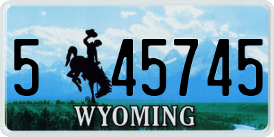 WY license plate 545745
