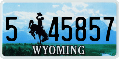 WY license plate 545857