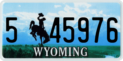 WY license plate 545976