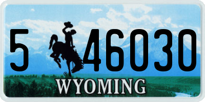 WY license plate 546030